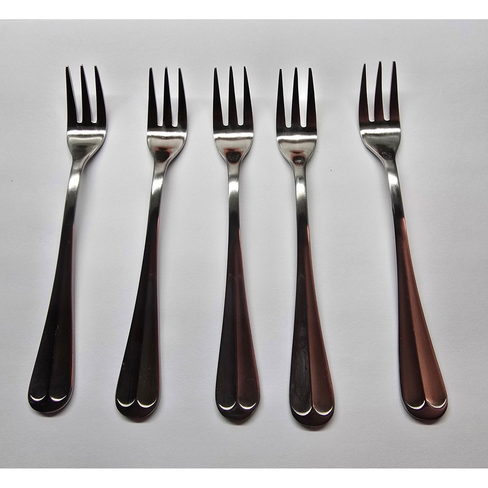 Leonard Silver Stainless Cocktail Appetizer Forks Set‎ of 5 Silver Vintage Korea